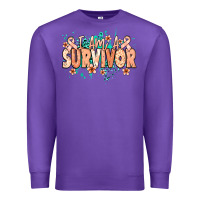 Purple I am a survivor peach ribbon Premium Sweatshirt - NancyCooperArtShop