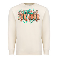 Sandshell I am a survivor peach ribbon Premium Sweatshirt - NancyCooperArtShop