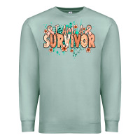 Seafoam I am a survivor peach ribbon Premium Sweatshirt - NancyCooperArtShop