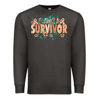 Smoke I am a survivor peach ribbon Premium Sweatshirt - NancyCooperArtShop