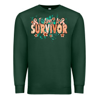 Sports Green I am a survivor peach ribbon Premium Sweatshirt - NancyCooperArtShop