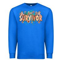 True Royal I am a survivor peach ribbon Premium Sweatshirt - NancyCooperArtShop