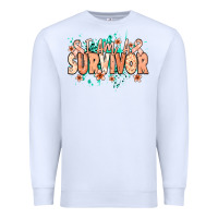 White I am a survivor peach ribbon Premium Sweatshirt - NancyCooperArtShop