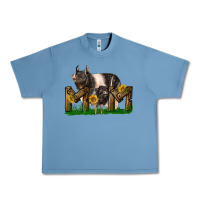Pebble Blue Western Mom With Hampshire Pig And Baby Pig Urban Heavy Tee - LillyAllenDesigns