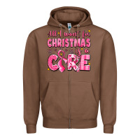 Chestnut all i want for christmas is a cure breast cancer Zipper Hoodie - LillyAllenDesigns