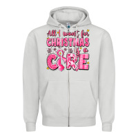 Dove Grey all i want for christmas is a cure breast cancer Zipper Hoodie - LillyAllenDesigns