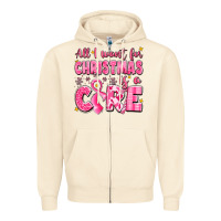 Sandshell all i want for christmas is a cure breast cancer Zipper Hoodie - LillyAllenDesigns