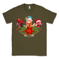 Army Green Chickens Christmas Classic Tee - CowhideDigitalArt