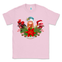Bubblegum Pink Chickens Christmas Classic Tee - CowhideDigitalArt