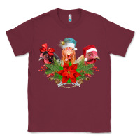 Burgundy Chickens Christmas Classic Tee - CowhideDigitalArt