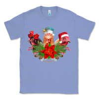 Colony Blue Chickens Christmas Classic Tee - CowhideDigitalArt