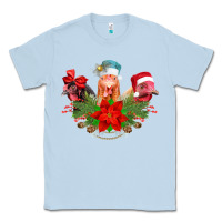 Dusty Blue Chickens Christmas Classic Tee - CowhideDigitalArt