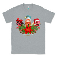 Heather Grey Chickens Christmas Classic Tee - CowhideDigitalArt