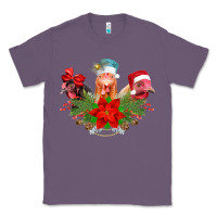 Lavender Chickens Christmas Classic Tee - CowhideDigitalArt
