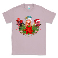 Lilac Chickens Christmas Classic Tee - CowhideDigitalArt