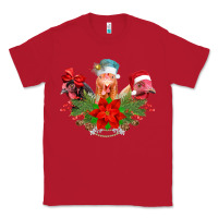 Red Chickens Christmas Classic Tee - CowhideDigitalArt