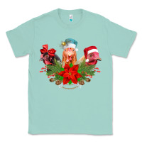 Seafoam Chickens Christmas Classic Tee - CowhideDigitalArt