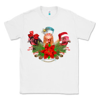 White Chickens Christmas Classic Tee - CowhideDigitalArt
