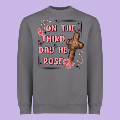 On The Third Day  He Rose Heavyweight Sweatshirt Designed By Maliassmallbusiness
