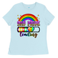 Baby Blue gay pride loading Ladies Tee - Zillion Design Studio