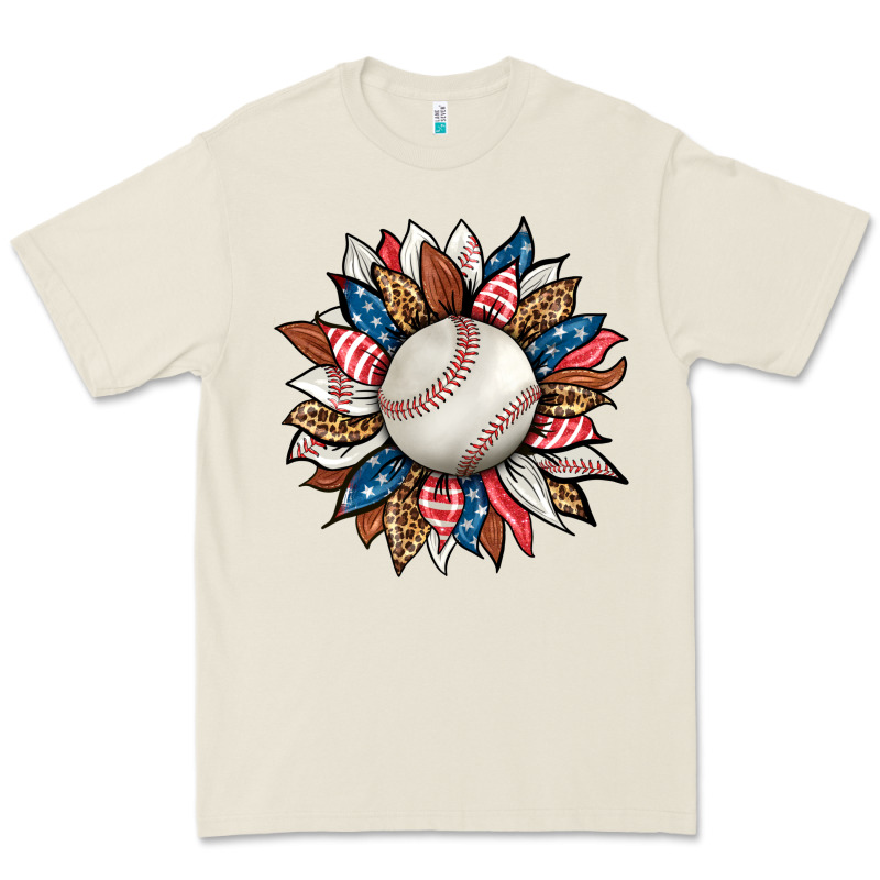 Baseball Sunflower Premium Tee by HRA Design Shop | Teevron