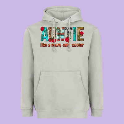 Auntie Like A Mom Only Cooler Heavyweight Hoodie Designed By Texasbilliewilder