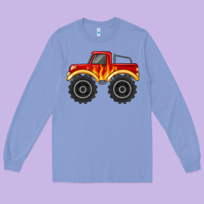Monster Truck With Flames Long Sleeve Tee Designed By Maliassmallbusiness