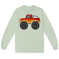 Matcha monster truck with flames Long Sleeve Tee - MaliasSmallBusiness