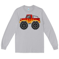 Moon Dust monster truck with flames Long Sleeve Tee - MaliasSmallBusiness