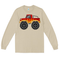 Mushroom monster truck with flames Long Sleeve Tee - MaliasSmallBusiness