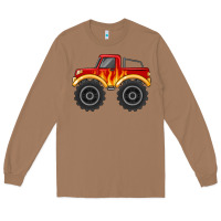 Toasted Coconut monster truck with flames Long Sleeve Tee - MaliasSmallBusiness