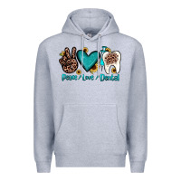 Heather Grey peace love dental Premium Hoodie - JahusDesignShop