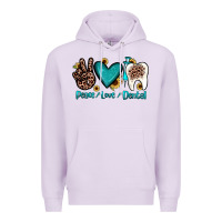 Lilac peace love dental Premium Hoodie - JahusDesignShop