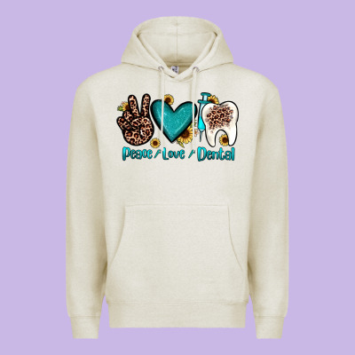 Peace Love Dental Premium Hoodie Designed By Jahusdesignshop