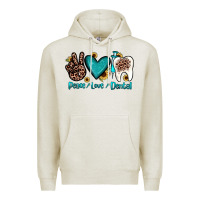 Oatmeal Heather peace love dental Premium Hoodie - JahusDesignShop