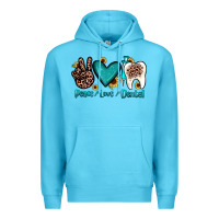 Ocean Blue peace love dental Premium Hoodie - JahusDesignShop