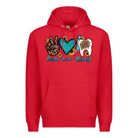 Red peace love dental Premium Hoodie - JahusDesignShop