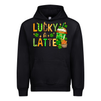 Black St. Patrick's Lucky a latte Urban Hoodie - OliviaCreatesArt