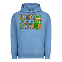 Pigment Pebble Blue St. Patrick's Lucky a latte Urban Hoodie - OliviaCreatesArt