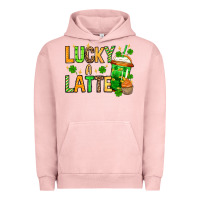 Pigment Salmon St. Patrick's Lucky a latte Urban Hoodie - OliviaCreatesArt