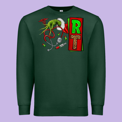 Christmas Character Nurse Premium Sweatshirt Designed By Nancycooperartshop