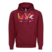 Burgundy in october we wear pink teacher Zipper Hoodie - LillyAllenDesigns