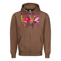 Chestnut in october we wear pink teacher Zipper Hoodie - LillyAllenDesigns