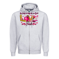 Heather Grey in october we wear pink teacher Zipper Hoodie - LillyAllenDesigns