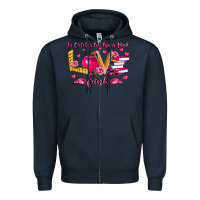 Navy in october we wear pink teacher Zipper Hoodie - LillyAllenDesigns