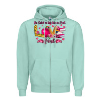 Seafoam in october we wear pink teacher Zipper Hoodie - LillyAllenDesigns