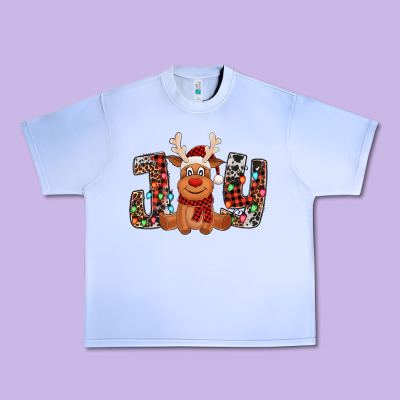 Joy Christmas Reindeer Urban Heavy Tee Designed By Jasminsmagicworld