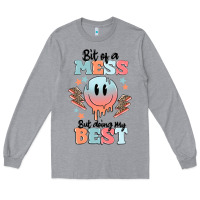 Heather Grey bit of a mess but doing my best Long Sleeve Tee - MaliasSmallBusiness