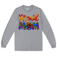 Heather Grey proud mom Long Sleeve Tee - JahusDesignShop