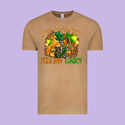 Dead Inside But Feeling Lucky Vintage Tee Designed By Nancycooperartshop